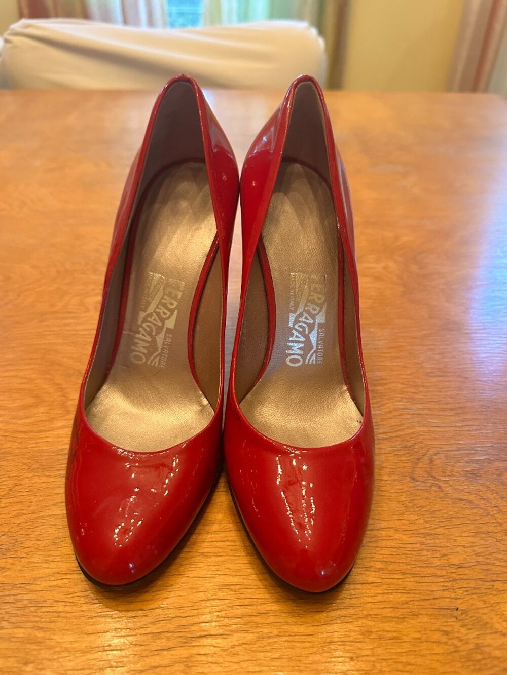 Ferragamo classic red high heel patent leather pump 7